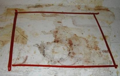 Chemical stains from a former meth lab  